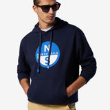Hoodie with maxi logo print - Herrer - Navy Blue