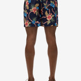 Hawaiian Print 16 Swim Shorts - Men - Tropical Chain Navy