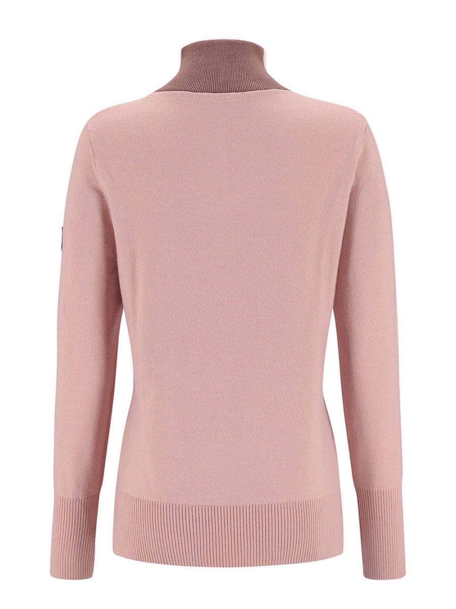 Women's Voss Half - Zip Uld Striktrøje - Dame - Prim Pink - Gumpel & Co
