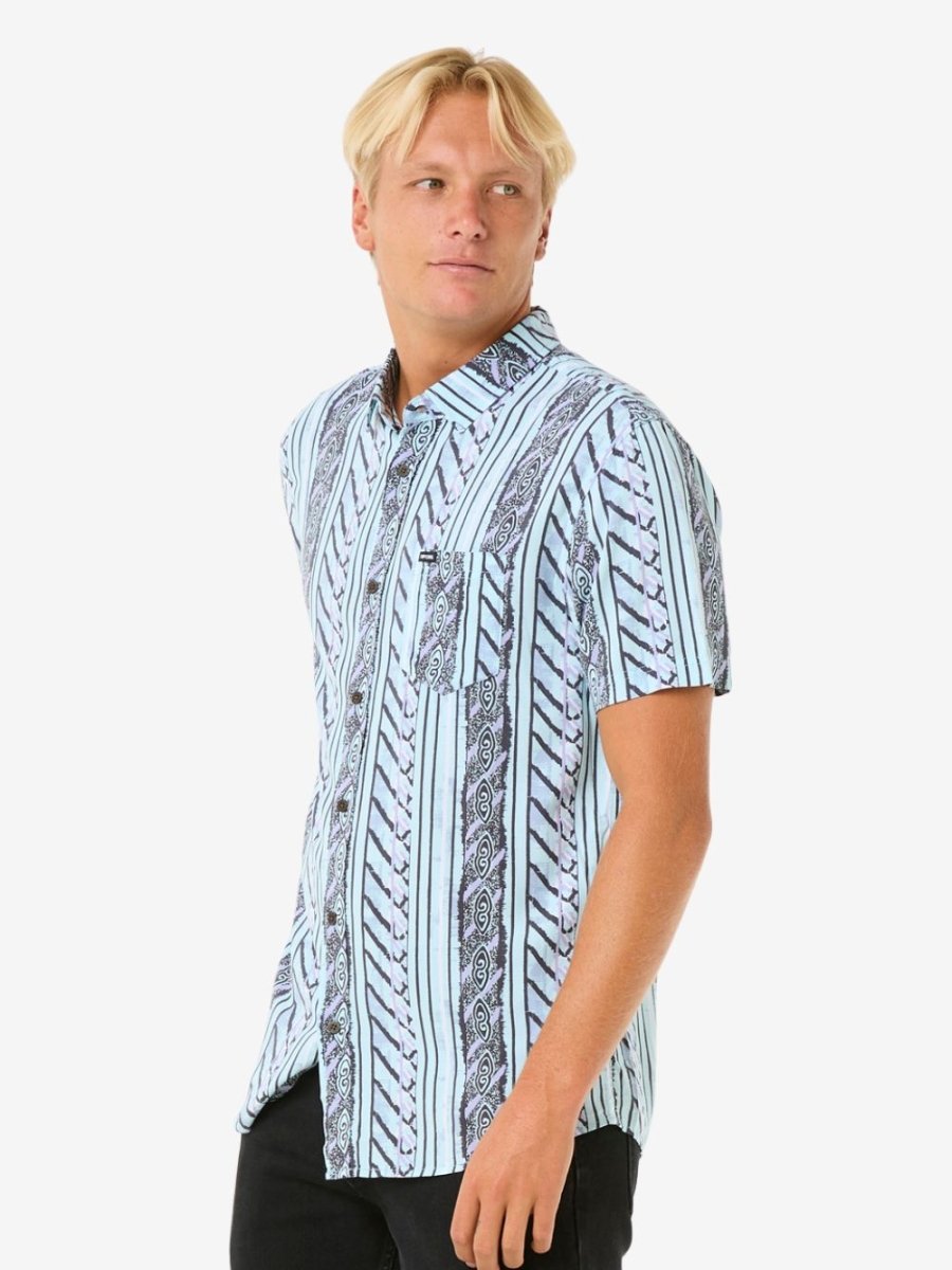 Fun Times Short Sleeve Shirt - Herre - Light Aqua - Gumpel & Co