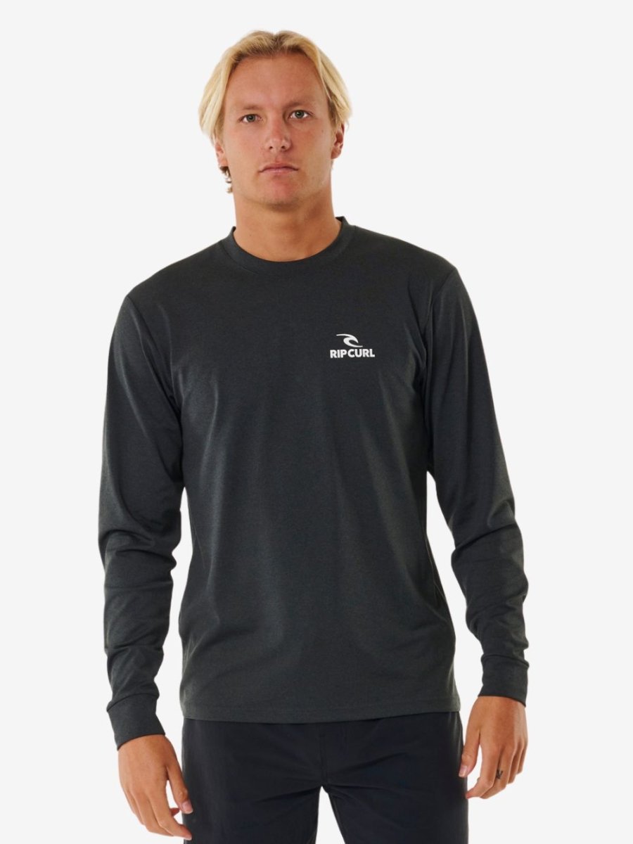 Stack UV Long Sleeve Rash Guard - Herre - Black Marle - Gumpel & Co