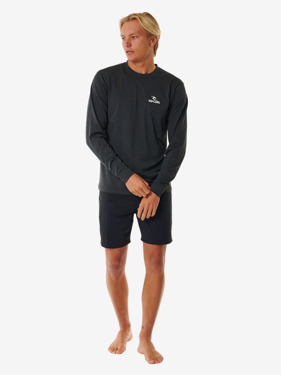 Stack UV Long Sleeve Rash Guard - Herre - Black Marle - Gumpel & Co