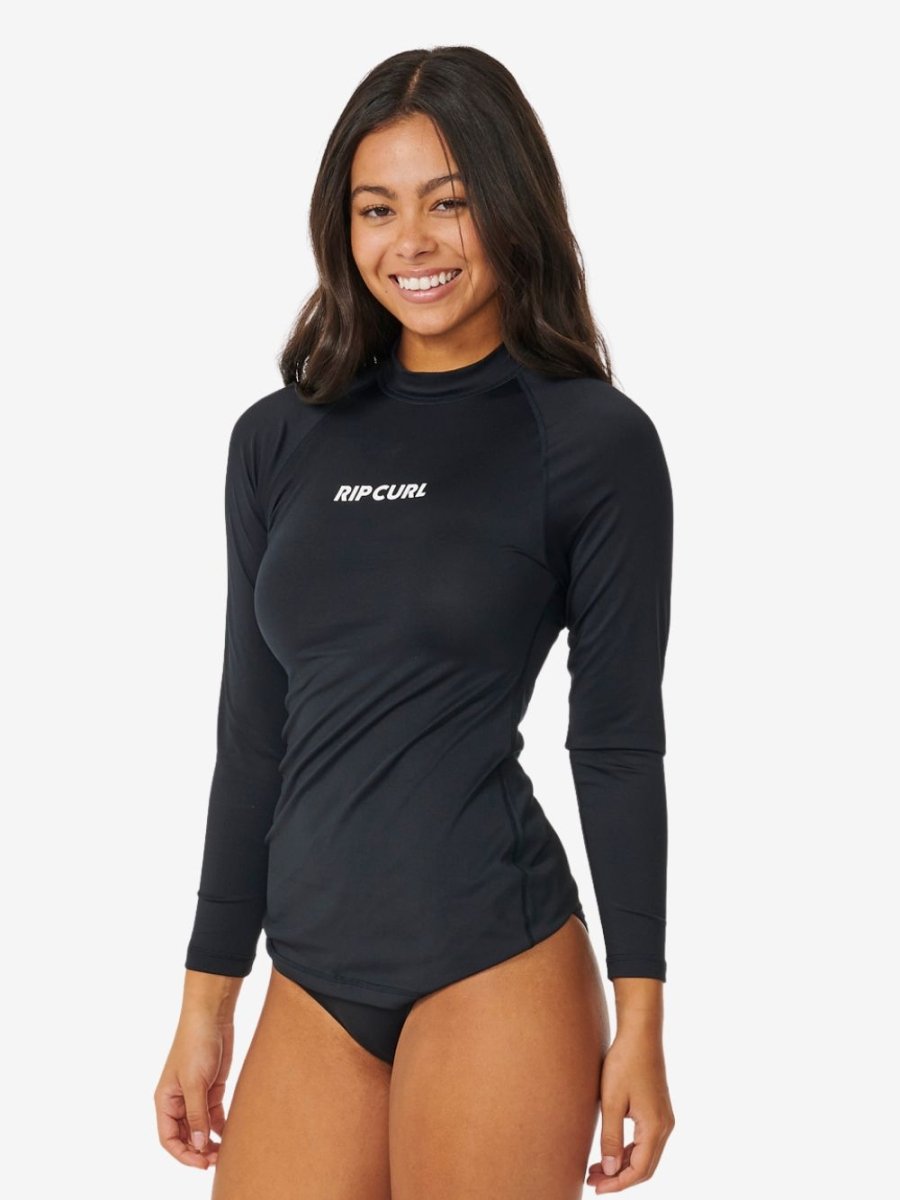 Classic Surf Long Sleeve UV Rash Vest - Dame - Black - Gumpel & Co