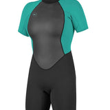 Women's Reactor II 2mm Back Zip S/S Spring Våddragt - Dame - Black/Light Aqua