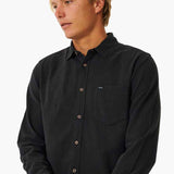 Men's Washed Long Sleeve Skjorte - Herre - Washed Black