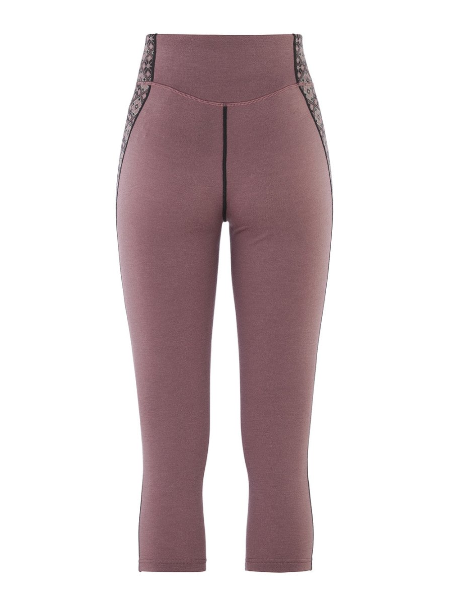 Women's Rose Light Capri 3/4 100% Merino Skiunderbukser - Dame - Taupe - Gumpel & Co