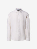 Classic stripe linen shirt - Mænd - Sand/White
