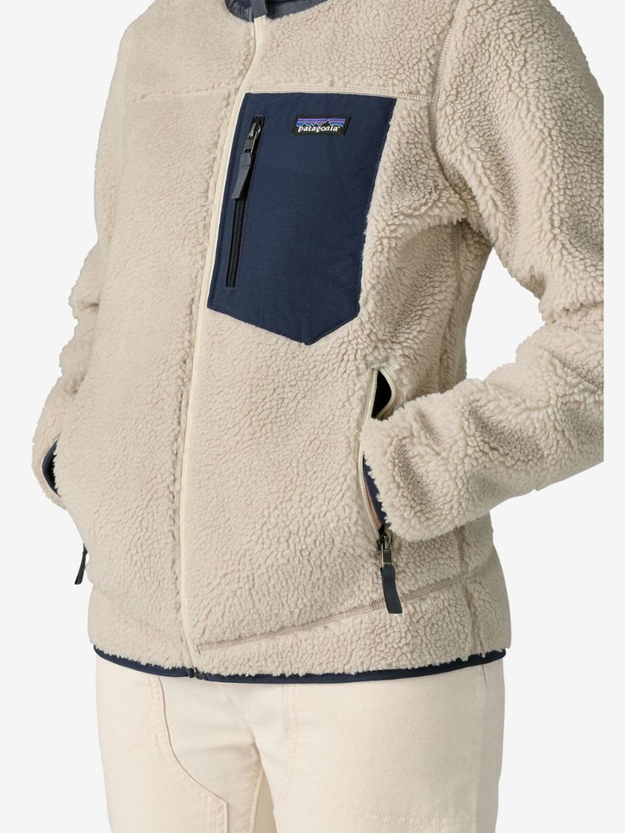 Classic Retro Fleece Trøje - Dame - Natural/New Navy - Gumpel & Co