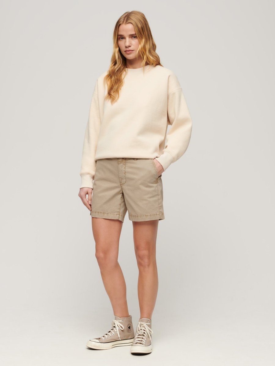 Women's Classic Chino Shorts - Dame - Stonewash Taupe - Gumpel & Co