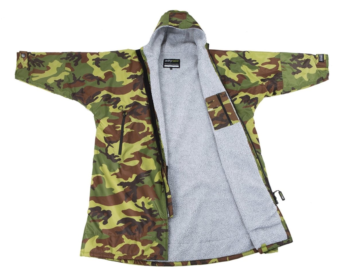 Advance Long Sleeve Surf Poncho | Voksne | Camo/Grey - Gumpel & Co
