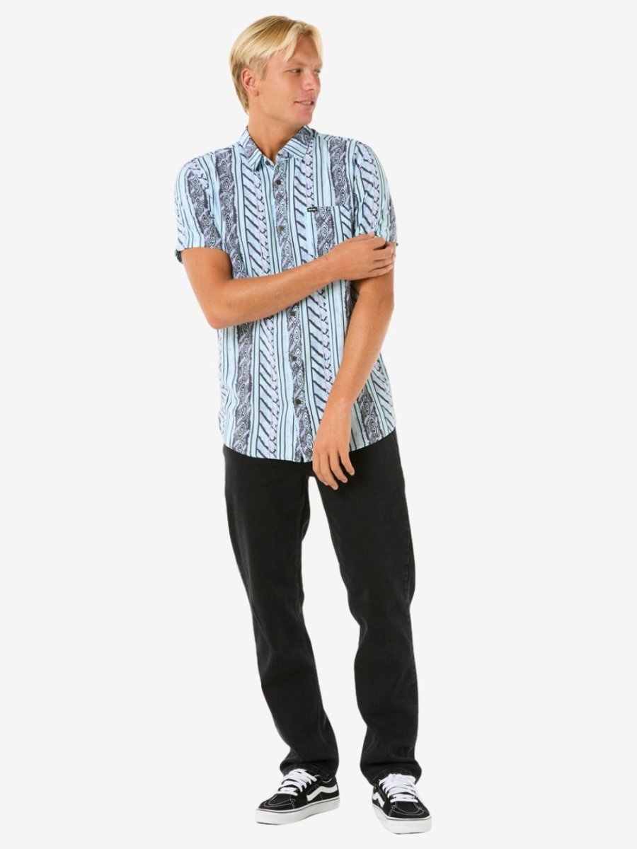 Fun Times Short Sleeve Shirt - Herre - Light Aqua - Gumpel & Co