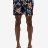 Hawaiian Print 16 Swim Shorts - Men - Tropical Chain Navy