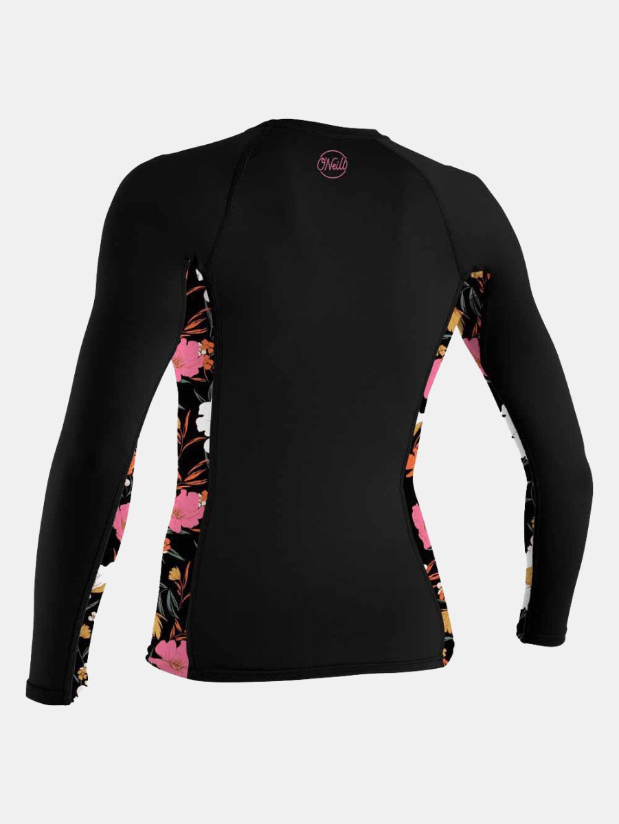 Women's Print Langærmet UPF 50+ Rash Guard - Dame - Black/Blue mech - Gumpel & Co
