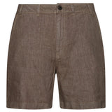 Men's Overfarvede Shorts i Hør - Herre - Washed Khaki