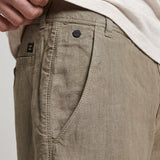 Men's Overfarvede Shorts i Hør - Herre - Washed Khaki