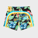 Boardshort Flower Print - Mens - Black
