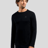 Men's Natural Merinould 260g/m2 Crew Neck Skiundertrøje - Herre - Black
