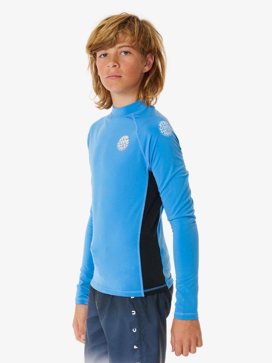 Icons UV Brushed Long Sleeve Rash Vest - Børn - Blue Gum - Gumpel & Co
