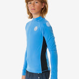Icons UV Brushed Long Sleeve Rash Vest - Børn - Blue Gum