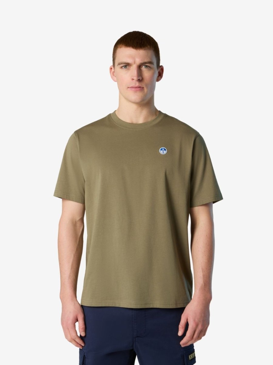 T-shirt with logo patch - Men - Deep Green - Gumpel & Co