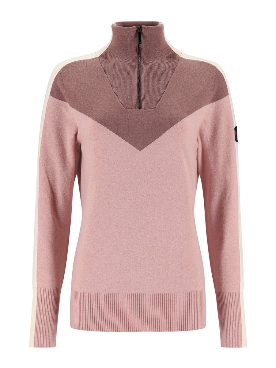Women's Voss Half - Zip Uld Striktrøje - Dame - Prim Pink - Gumpel & Co
