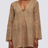 Women's LS Leorock Print Dress - Dame - Earth