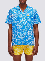 Men's Allov Hibiscus SS Shirt - Herre - Vintage Sapphire (Blå)
