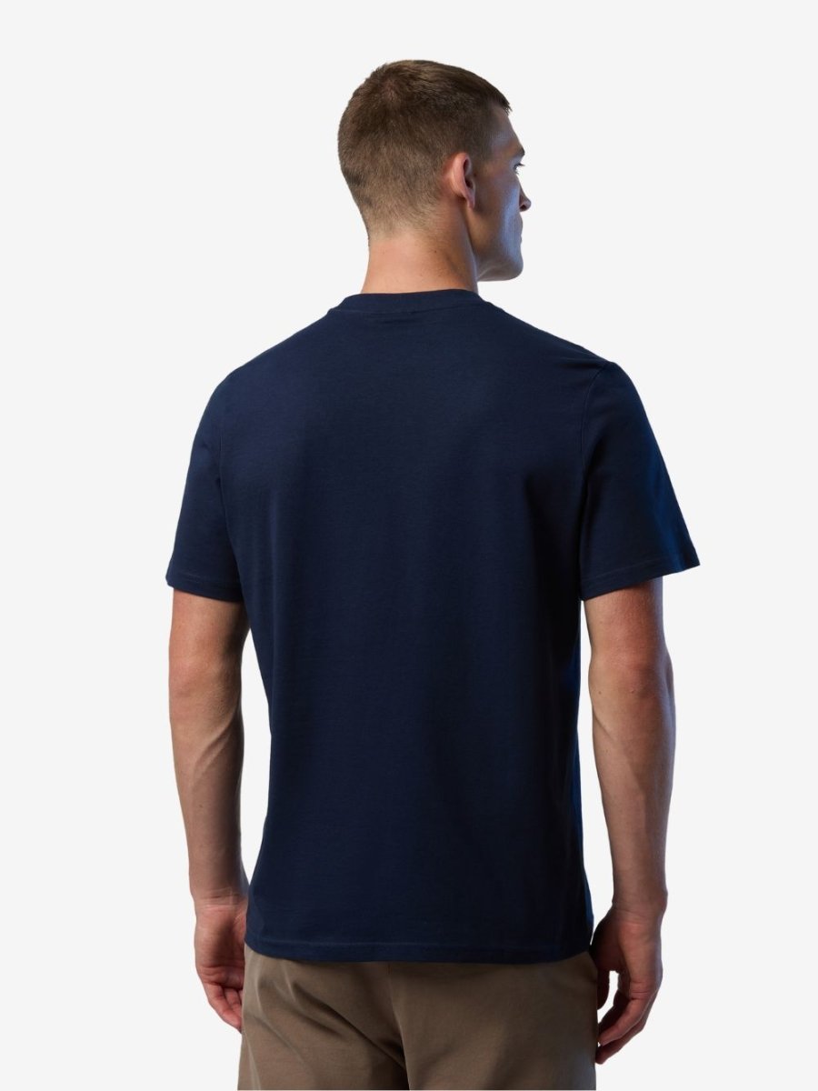 T-shirt with logo patch - Men - Navy Blue - Gumpel & Co