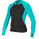 Women's Reactor II 1,5mm Front Zip Jakke | Dame | Black/Aqua