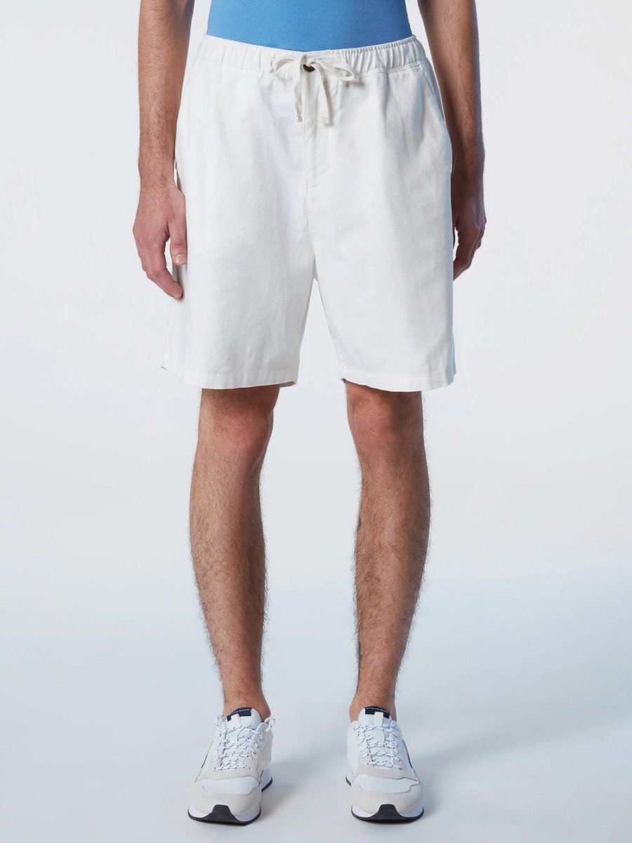 Men's Paul Washed Bomuld - hør Shorts - Herre - Melon - Gumpel & Co