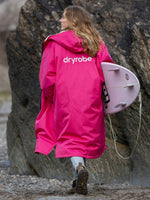 Advance Long Sleeve Surf Poncho - Voksne - Pink/Light Grey