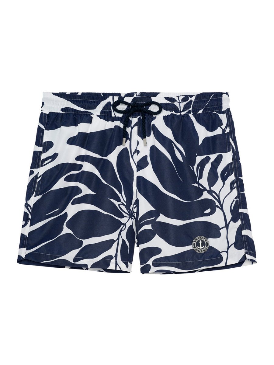 Men's Pietro Leaf Badeshorts - Herre - Marine - Gumpel & Co