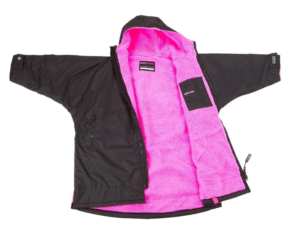 Kid's Advance Long Sleeve Surf Poncho | Børn | Black/Pink - Gumpel & Co