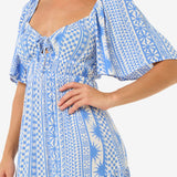 San Carlos Short Sleeve Maxi Dress - Dame - Blue