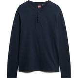 Men's Vintage Logo Embroidered Henley LS Tee - Herre - Eclipse Navy