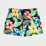 Boardshort Flower Print - Mens - Black