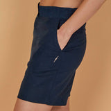 Women's Casual Hør Shorts - Dame - Navy