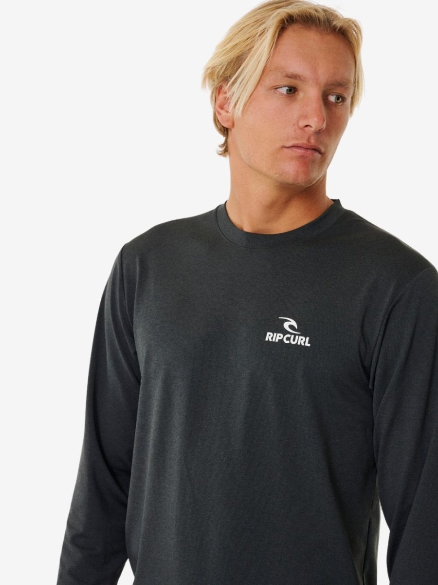 Stack UV Long Sleeve Rash Guard - Herre - Black Marle - Gumpel & Co
