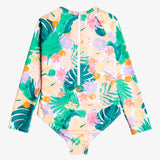 Kids Paradisiac Island Long Sleeve Rash Guard Badedragt - Børn - Mint Tropical Trails