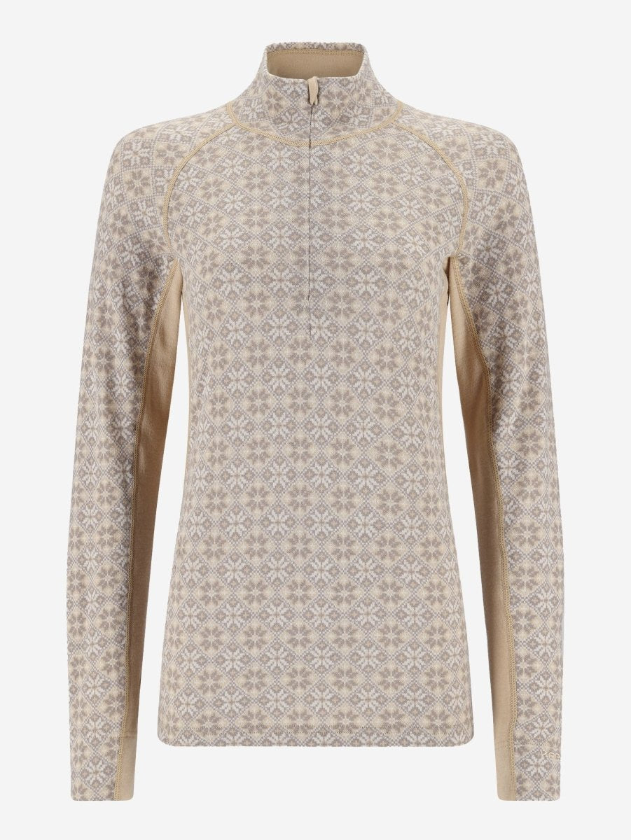 Women's Rose Light Half - Zip Skiundertrøje - Dame - Oat - Gumpel & Co
