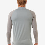 Rip Curl Shock UV Long Sleeve Rash Guard - Herre - Light Grey Marle