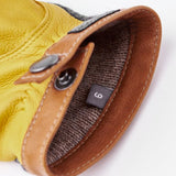 Deerskin Wool Tricot Handske - Herre - Charcoal/Natural Yellow