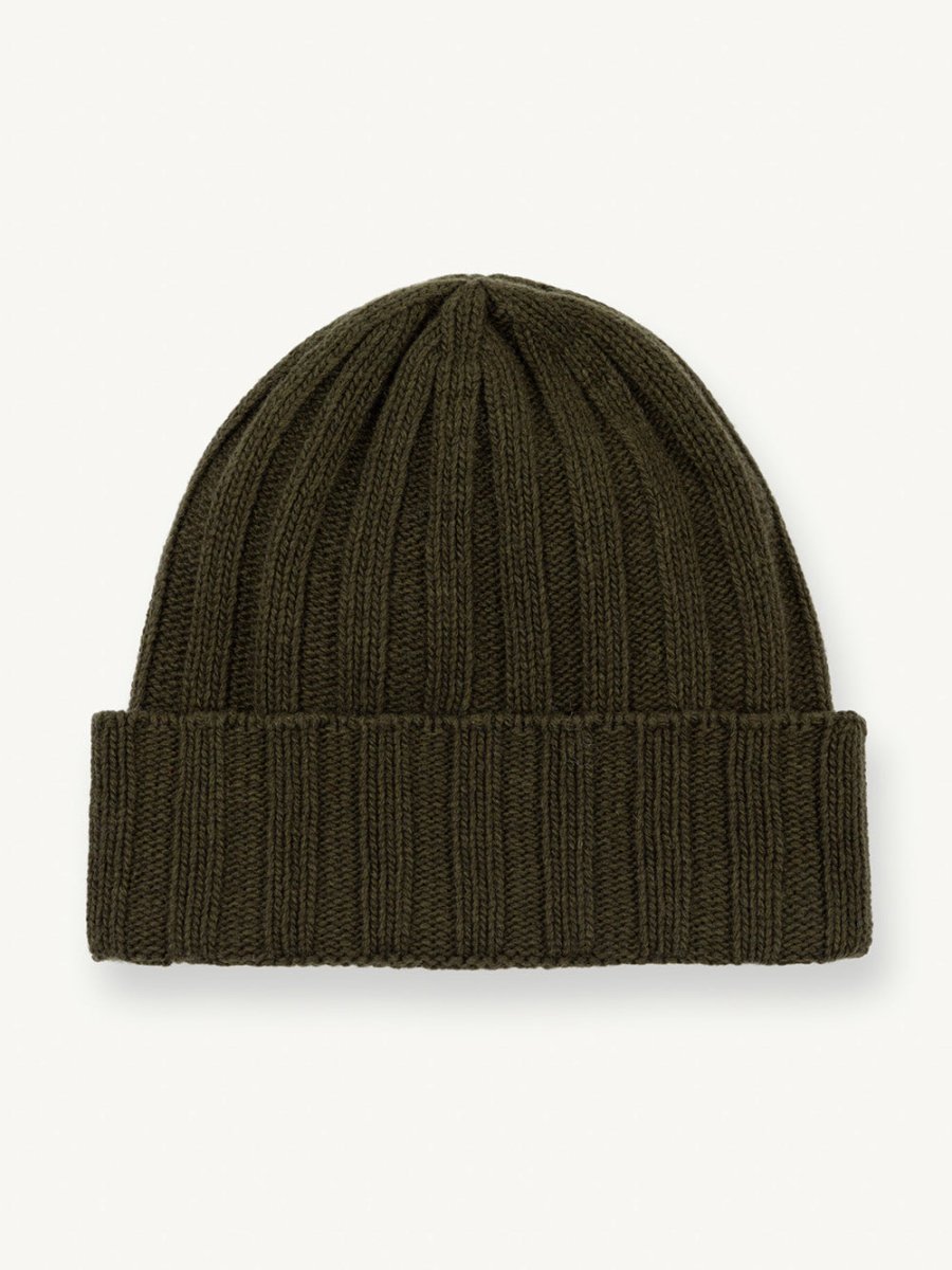 Uld og Cashmere Strikhue - Bush (naturgrøn) - Gumpel & Co