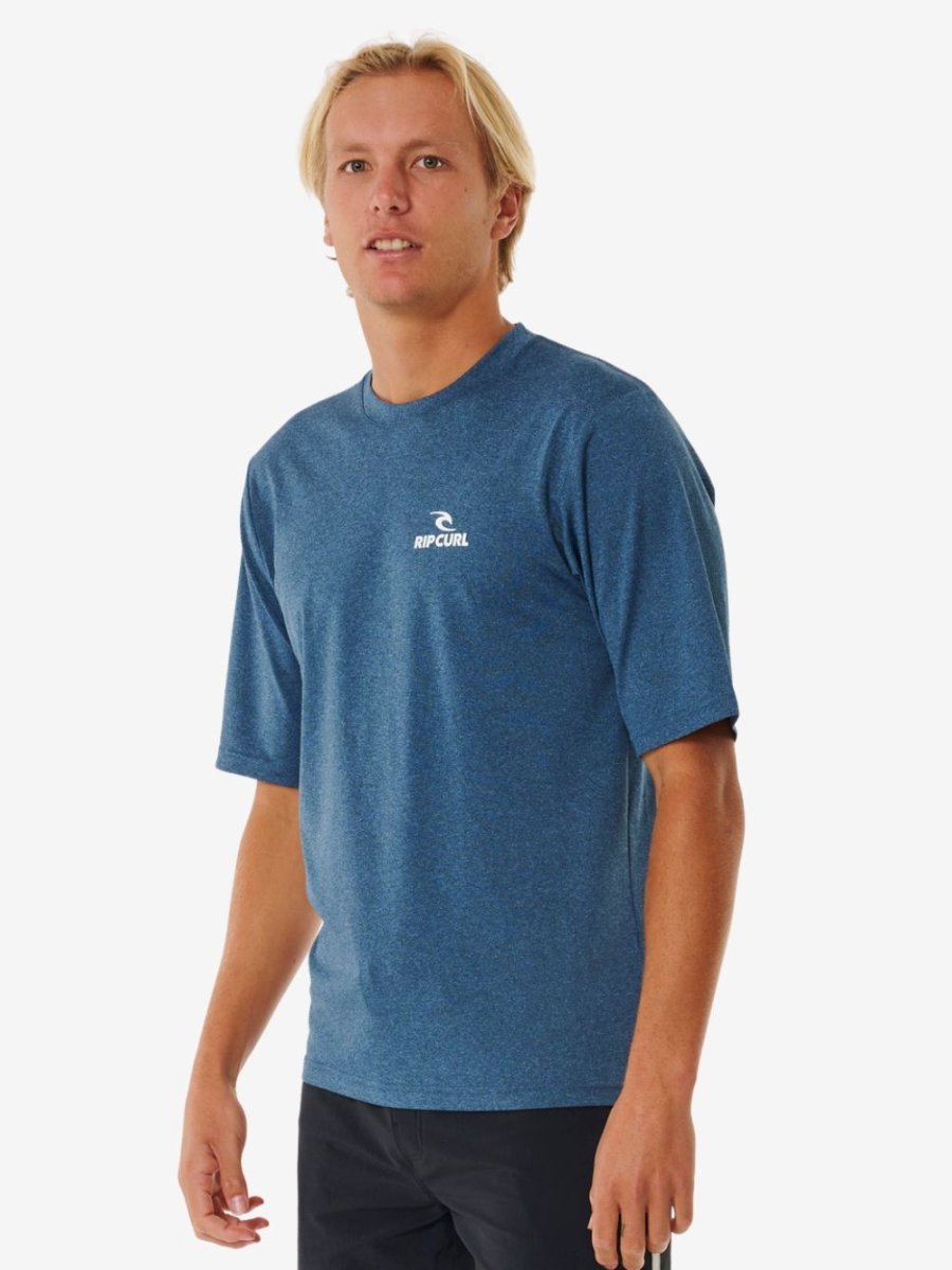 Stack UV Short Sleeve Rash Guard - Herre - Navy Marle - Gumpel & Co