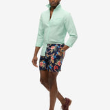 Hawaiian Print 16 Swim Shorts - Men - Tropical Chain Navy