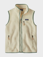 Retro Pile Fleece Vest - Dame - Natural w/Ellwood Green