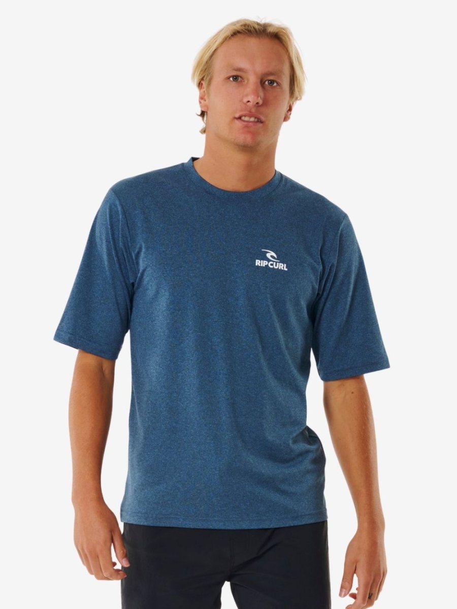 Stack UV Short Sleeve Rash Guard - Herre - Navy Marle - Gumpel & Co