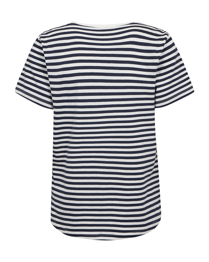 Freequent Mian T-shirt - Dame - STAR OFF-WHITE W. NAVY BLAZER