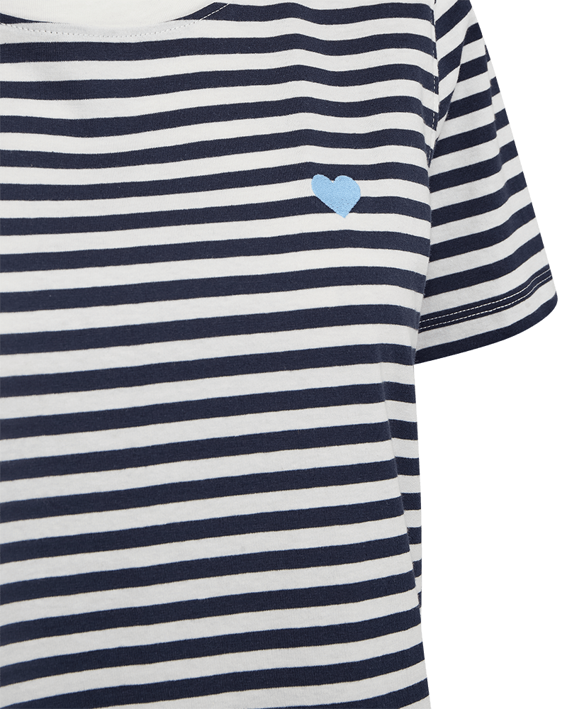 Freequent Mian T-shirt - Dame - STAR OFF-WHITE W. NAVY BLAZER