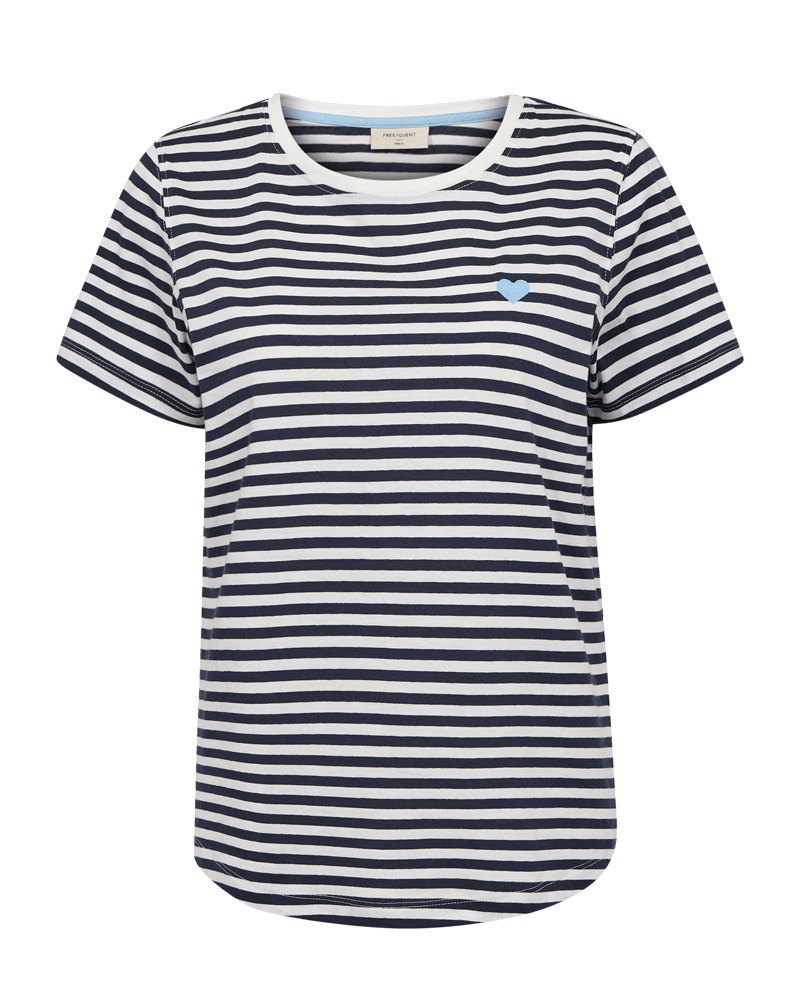 Freequent Mian T-shirt - Dame - STAR OFF-WHITE W. NAVY BLAZER